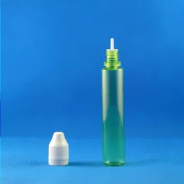 100 Stück 30 ml Kunststoff-Tropfflasche GRÜNE FARBE Hochtransparent mit doppelten Sicherheitskappen Kindersicherheit Dieb Safe lange Nippel Msvdf