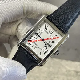 Wysokiej jakości luksuyry męscy designerskie zegarki 40,5x31 mm białe cyfry rzymskie liczby z datą mechaniczny automatyczny ruch skórzany pasek na rękę męską sukienki