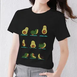 Camisetas Femininas T-shirt Moda Feminina Desenho Animado Fofo Padrão de Abacate Estampado Casual Macio Uso Commuter Desgaste em O decote em O Jovem Confortável Top