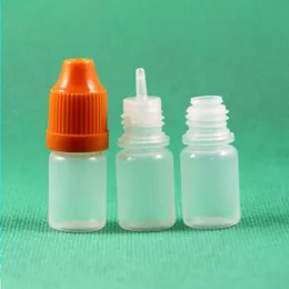 100 Sätze/Los 3 ml Kunststoff-Tropfflaschen kindersicher lange dünne Spitze PE sicher für E-Liquid Dampf Vapt Saft E-Liquide 3 ml Kcqdc