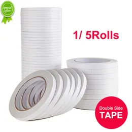 Yeni 1/5 Rolls Çift Taraflı Yapışkan Bant Beyaz Süper Güçlü Çift Yüzlü Yapışkan Bantlar Ev için DIY Zanaat Ofis Malzemeleri