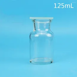Bottiglia di raccolta gas da 125 ml in vetro trasparente trasparente con attrezzatura chimica da laboratorio per collettore a terra
