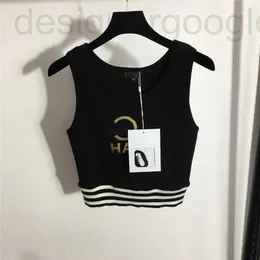 Designer de camisetas femininas 2022 blusas de malha de verão femininas com padrão de letras para meninas, marca curta, tops de passarela de Milão, roupas de alta qualidade