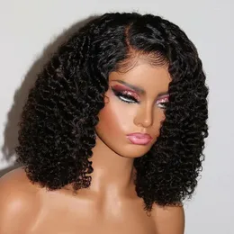 Afro kinky curly bob wig lace hair hair hair igs 13x4 Frontal Brazilian Natural Deep 4x4 Closure