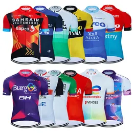 Cykelskjortor toppar Team Cycling Pro Jersey France Mountain Bike Clothing Mtb T-shirt cykelkläder snabba torra mäns korta maillot sport slitage 230625