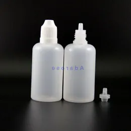 50 مللي 100 قطعة / الوحدة زجاجات قطارة بلاستيكية LDPE عالية الجودة مع أغطية واقية للأطفال ونصائح بخار زجاجة قابلة للعصر حلمة قصيرة Gkcel