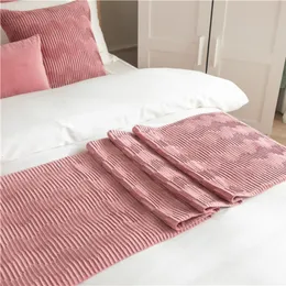 Tischläufer-Design, Samtbett, 45 x 240 cm, Heimdekoration, Schlafzimmerdekoration, Bettwäsche, Laken, Rosa, Grau, Grün, Gelb, Blau, Läufer 230626