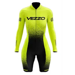 Cykelkläder sätter Vezz0 Monkey Female Cyclist Rompers Cycling Outfit Women Jumpsuit Långärmning 2021 Biketillbehör Kläder med gratis frakthkd230625