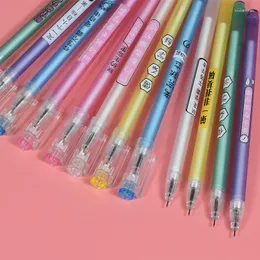 12pcs s jel kalem 0.5mm sevimli yenilik kırtasiye Kawaii Öğrenci Siyah İmza Okulu