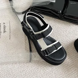 Platforma Sandals CM الكعب الصيفي السميك مع Buckles High Street Sandles Women Women Womendges أحذية غير رسمية ل