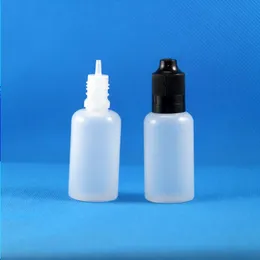 100 Sätze/Los 30 ml PE-Kunststoff-Tropfflaschen, manipulationssichere, kindersichere Doppelkappen, lange, dünne Nadelspitzen, E-Dampf-Zigarettenflüssigkeit, 30 ml, Sjpmo