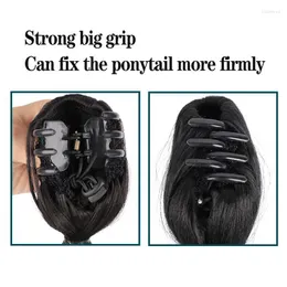 Synthetic Wigs LUPU Black Brown Bubble Ponytail Long Straight Claw Clip On Pony Tail Hairpieces For Women Natural Fake Hair Pieces Kend22