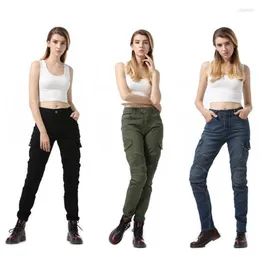 Vestuário de motocicleta 2023 VOLERO Jeans Feminino Upgrade Protetor de Silicone Destacável Corrida Road Rider Quatro Estações Casual Moda Calças