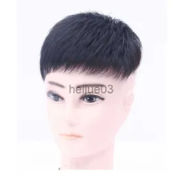 Synthetic Wigs Clip In Human Hair Bangs Toupee Men Hairpiece Wigs for Man Natural Short Brazilian Straight Remy Hair For Hair Loss for Men x0626