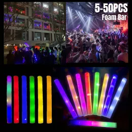 LED Light Sticks RGB LED Glow Foam Stick Cheer Tube Colorful Light Glow In The Dark Birthday Wedding Party Supplies Festival Party Decorations 230625