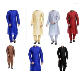 Ethnic Clothing Men's Pyjama Set Holiday Season Special Dupion Silk Muslim Fashion European And American Trends