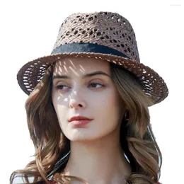 Беретса Джазовые шляпы для женщин Лето -очарование пляжная шляпа Высококачественная твердая лафита -воздухопроницаем