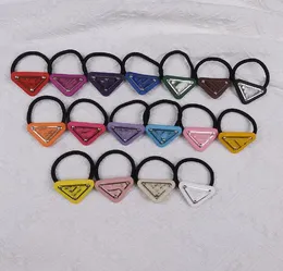 High-End Inverted Triangle Logo Letter Hair Rope Hair Accessories Female Rada Rubber Band Headband Headdress Simple