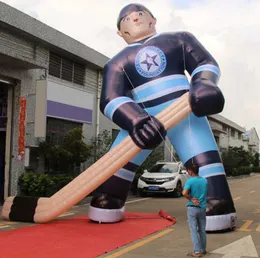 4/5/6m Customized advertising Inflatable hockey player Model Blow Up Sportsman Sculpture For Competition Venue Decoration