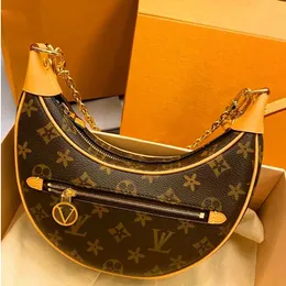 Cross Body Designer Handbag Women's Shoulder Crossbody Bags Vintage Metal Chain Underarm Half Moon Purse Denim LOOP Round Zipper Marelle Pea Buns