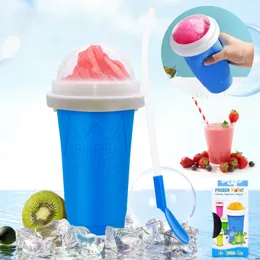 Su şişeleri smoothies fincan dondurma üreticisi hızlı dondurulmuş silikon sıkma fincan diy milkshake şişe slushy üreticisi şişe fincanı yaz serinletme fincanı 230625