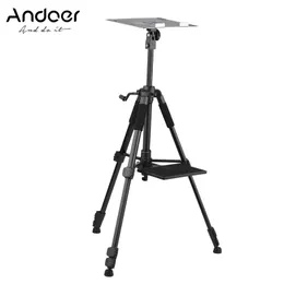 Tripods Andoer Projector Stand Tripod Portable Laptop Tripod Stand Adjustable Height 19.6 Inch to 58.6inch W/ Plate for Projector Laptop