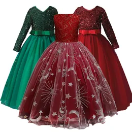 Kız Elbiseleri 4-14y uzunluğunda çocuklar elbise prenses elbise nedime elbise kızlar için düğün parti elbise kostüm 230625