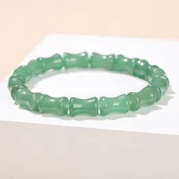 Natural stone green aventurine bamboo tube bracelet jade bamboo bracelet wholesale fashion jewelry