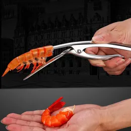 Rostfritt stål räkor Peeler Prawn Räka Deveiner Fiskekniv hummerskal Remover Peel Device Kitchen Seafood Tools DH33