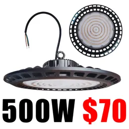 LED High Bay Light 500W UFO 6500K Replacement Deformable Ultra-thin Mining Lamp Factory Warehouse Workshop Area Light crestech