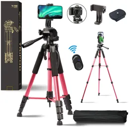 Monopods Telefamera Tripode Trippiede Lightweight Trippiede con rotable Porta del telefono Wireless Remote Carry Borse per la fotografia Vlogging