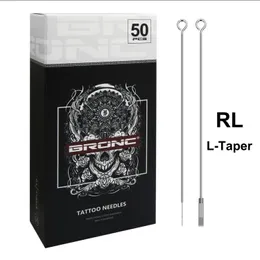 BRONC BugPin L-Taper Tattoo Needles RL 50 шт. Одноразовые стерилизованные профессиональные иглы для татуировок Поставка татуировок для инструментов для боди-арта 230626