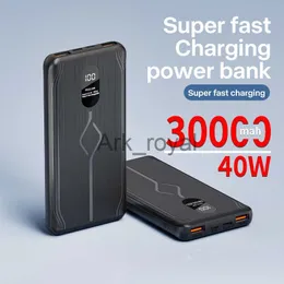 Banques d'alimentation pour téléphone portable 40W Super Fast Charge Bank PD225W Portable 30000mAh Chargeur Affichage numérique Batterie externe pour iPhone Huawei QC30 J230626