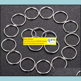 Sier Tone Split nyckelringar Metal Hook Ring för DIY Keychain Making Handmade Keyrings Chain Holder Jewelry Connectors Drop Delivery 2