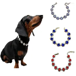 Obroże dla psa Rhinestone Pet Akcesoria dla kota biżuteria szczeniaka Naszyjnik Regulowany łańcuch szyi dla małych psów Yorkie uprzężę kołnierz