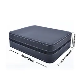 Cases 6/10/12 Slots Portable Leather Watch Box Your Watch Good Organizer Jewelry Storage Box Zipper Easy Carry Men Watch Box New D30