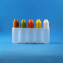 Vnvow 100 Sets 15 ml (1/2 oz) Kunststoff-Tropfflaschen, kindersichere Kappen, Spitzen PE LDPE E für Dampf-Zigarettenflüssigkeit 15 ml