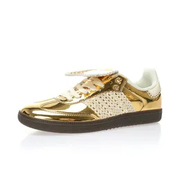 Sapatos Skate Wales Bonner Gold Metallic Patins para tênis masculinos femininos