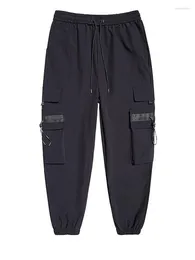 Calças masculinas Masculinas Hip-hop Streetwear Macacões Cintura alta Bolso Calças soltas So 020 Fashion