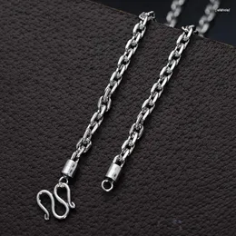 Chains S925 Pure Silver Ornaments Thai Men Forward 4 Mm Gold Chain Necklace In Europe And The Wind