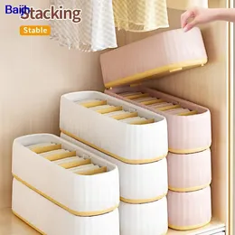 Storage Boxes Bins 5 Girds set Socks Underwear Panties Organizer Nordic Style for Ties Cable Closet Drawer Divider 230626