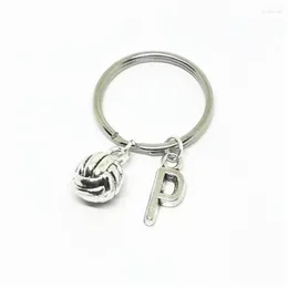 Keychains Cute Tiny Volleyball Key Chain Sport Keyring Gift For Lovers Charm Inledande bokstav Boll Keychain Team