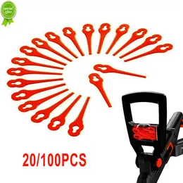 20/100pc gräs Trimmer Plastblad Lagsklippare Brush Cutter Head Blad Rött för FUXTEC 20V FX-E1RT20 Sladlös grässtrimmer