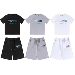 Heren T-Shirts Kleding Trapstar T Shirt Set Geborduurde Chenille Decoded Chort Ice Flavours en Dames Shorts Motion design 658ess