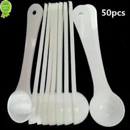 50pcs 1g Branco Plástico M EasuringSpoon Gram Grama Remédio para Alimentos em Pó 50pcs 1g Branco Plástico M EasuringSpoon