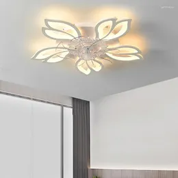 Lampadari Fan Led Lampadario Moderno Per Soggiorno Camera Da Letto Studio Infissi Dimmerabile Finitura Bianca