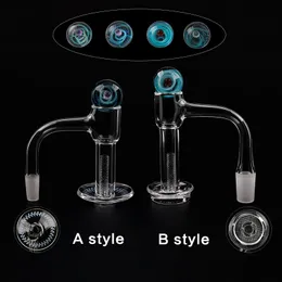 Full Weld Beveled Edge Smoking Accessories Terp Slurper Quartz Banger With Clear Grid Bottom Hollow sandblasting Pilla Glass Cap for Dab Rigs Water Pipes
