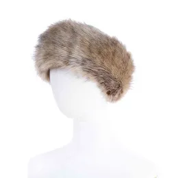 10 kolorów Women Faux Fur Headband Luksus Regulowany Zimowe ciepłe czarne białe natura dziewczyny Earmuff5532260