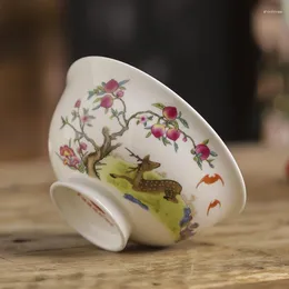 Miski 4,5 -calowe Chińskie kości Chiny długowieczność brzoskwiniowa Miska Ceramiczna urodziny Rice Rice Jingdezhen Porcelan Porcelain Stale zastawa stołowa