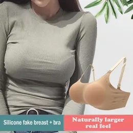 Bröstform Bröstimplantat BH Set Female Anchor Fake Breast Best Pad Silicone Breast Implant med BH Cosplay Plump Sexig Fake Breasts 230626